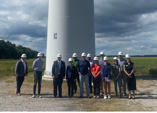 NCSEA staff on a tour of Amazon Wind Farm.